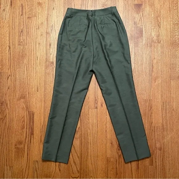 Lafayette 148 Clinton Dill Green Pickstitch Cuff Pants Trousers size 2